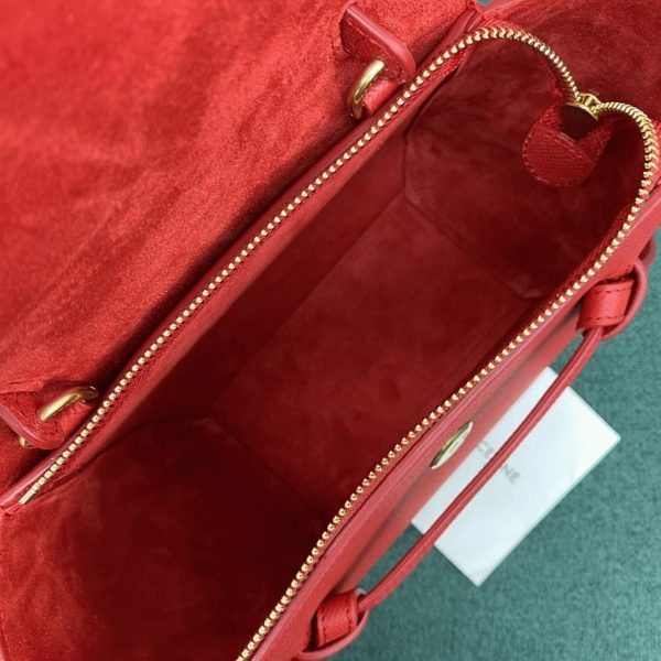 Contrefaçon Celine Belt Nano Sac en rouge – Image 11
