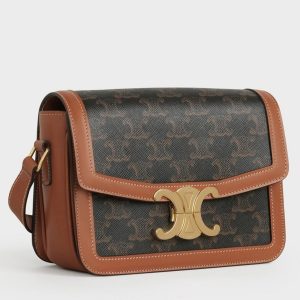 Faux Celine Triomphe Adolescent Sac en noir Triomphe Canvas