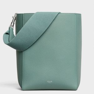 Faux Celine Sangle Petit Bucket Sac en céladon cuir de veau