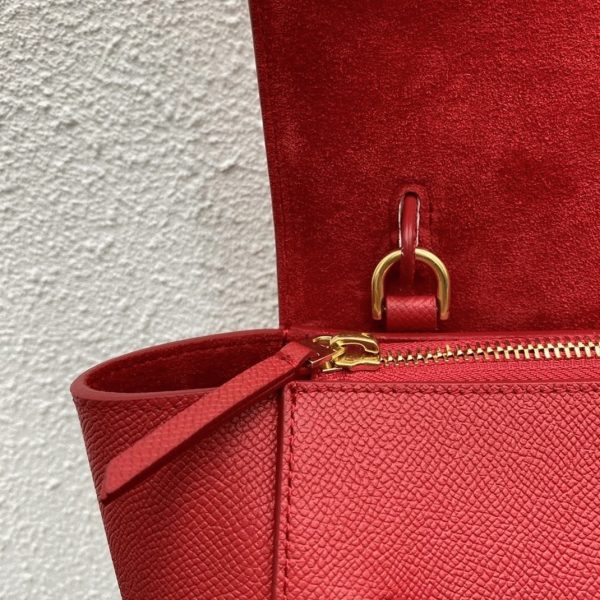 Contrefaçon Celine Belt Nano Sac en rouge – Image 7