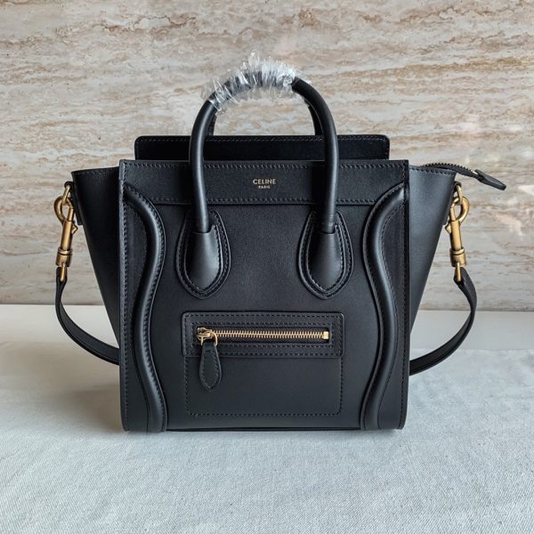 Réplique Celine Nano Luggage Fourre-tout Sac en noir – Image 10