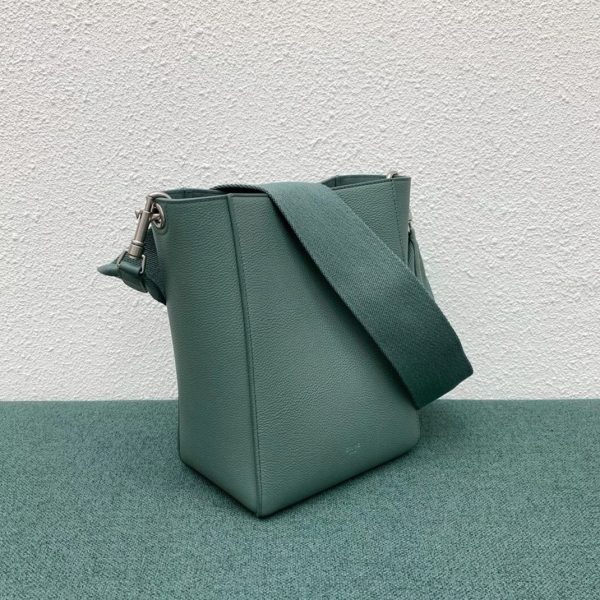 Faux Celine Sangle Petit Bucket Sac en céladon cuir de veau – Image 2