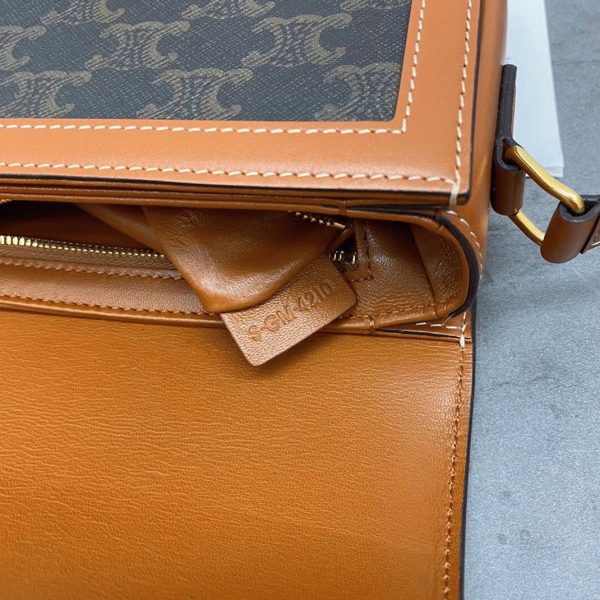 Faux Celine Triomphe Adolescent Sac en noir Triomphe Canvas – Image 9