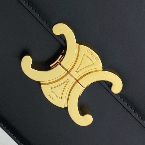 Faux Celine Triomphe Moyen Sac en noir – Image 13