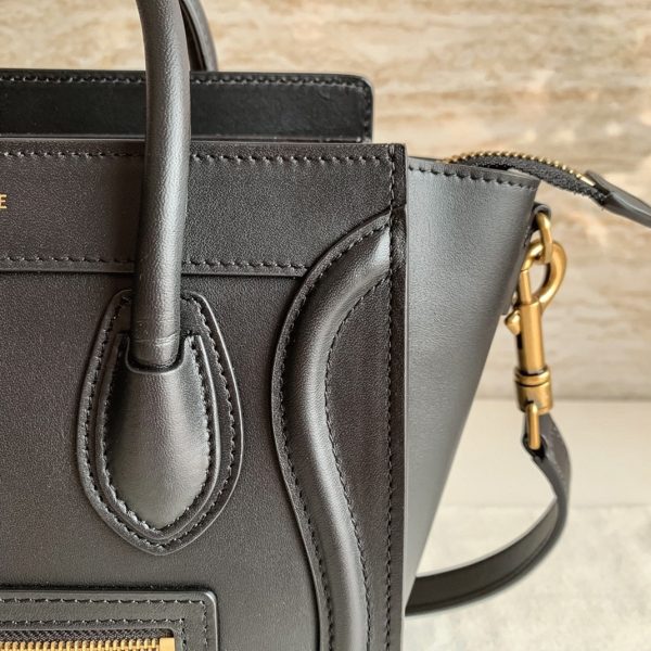 Réplique Celine Nano Luggage Fourre-tout Sac en noir – Image 7
