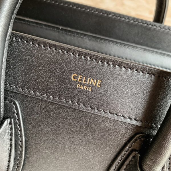Réplique Celine Nano Luggage Fourre-tout Sac en noir – Image 6