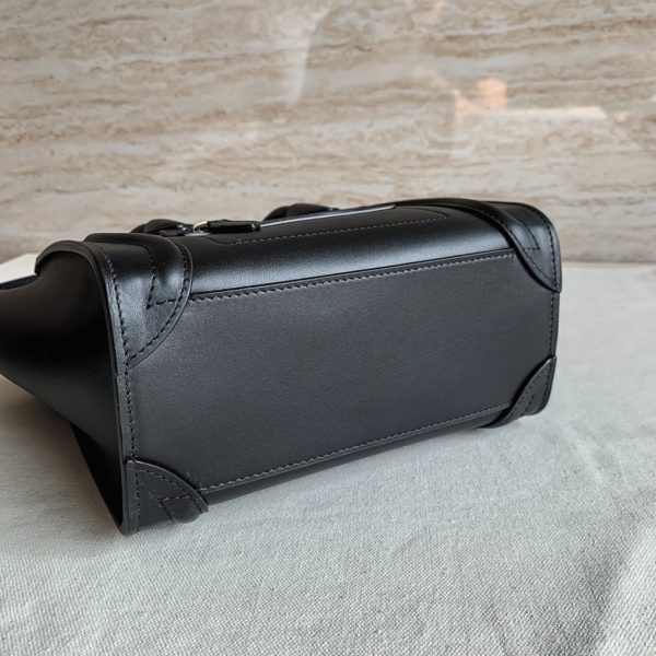 Réplique Celine Nano Luggage Fourre-tout Sac en noir – Image 5