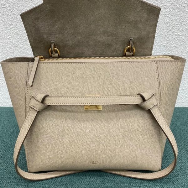 Faux Celine Micro Belt Sac en taupe clair – Image 11