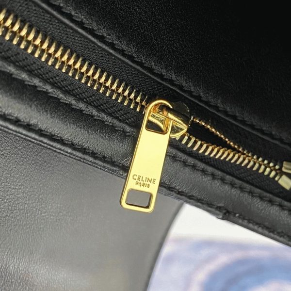 Faux Celine Triomphe Moyen Sac en noir – Image 9