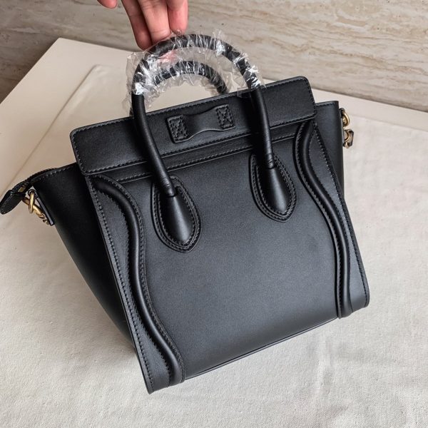 Réplique Celine Nano Luggage Fourre-tout Sac en noir – Image 2