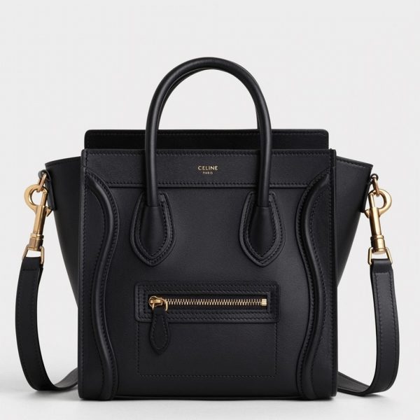 Réplique Celine Nano Luggage Fourre-tout Sac en noir