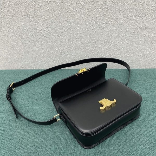 Faux Celine Triomphe Moyen Sac en noir – Image 6