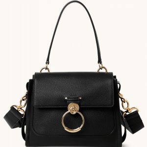Contrefaçon Chloe Petit Sac Tess Day en cuir grainé noir