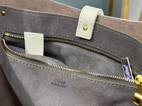 Fausse Chloe Sac Hobo Marcie en cuir grainé blanc – Image 7