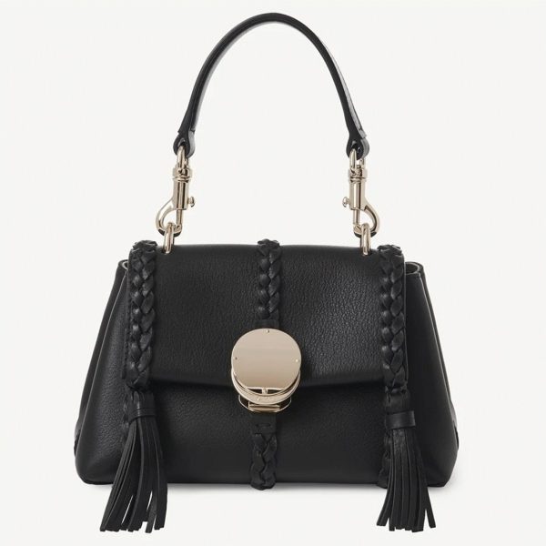 Réplique Chloe Sac Bandoulière Penelope Mini en cuir de veau grainé noir