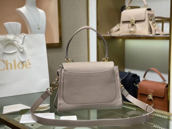 Fausse Chloe Petit Sac Tess Day en cuir grainé gris – Image 9