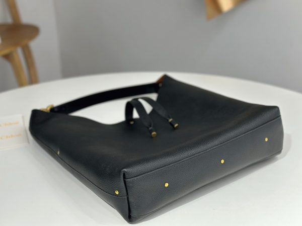 Contrefaçon Ancien Ancien Chloe Sac Hobo Marcie en cuir grainé noir – Image 6
