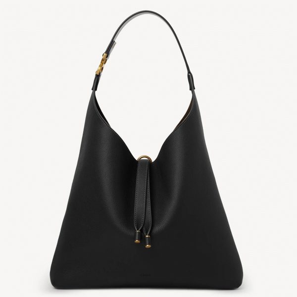 Contrefaçon Ancien Ancien Chloe Sac Hobo Marcie en cuir grainé noir