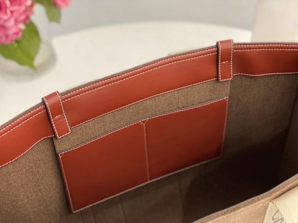 Fausse Chloe Grand Sac Cabas Woody en feutre brun – Image 7