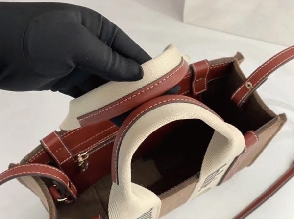 Réplique Ancien Ancien Chloe Petit Sac Cabas Woody en feutre brun – Image 9