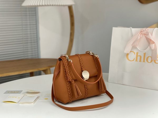 Réplique Chloe Petit Sac Bandoulière Penelope en cuir de veau grainé brun – Image 6