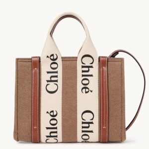Réplique Ancien Ancien Chloe Petit Sac Cabas Woody en feutre brun
