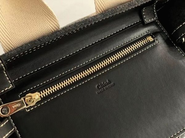 Contrefaçon Ancien Ancien Chloe Petit Sac Cabas Woody en feutre gris – Image 7
