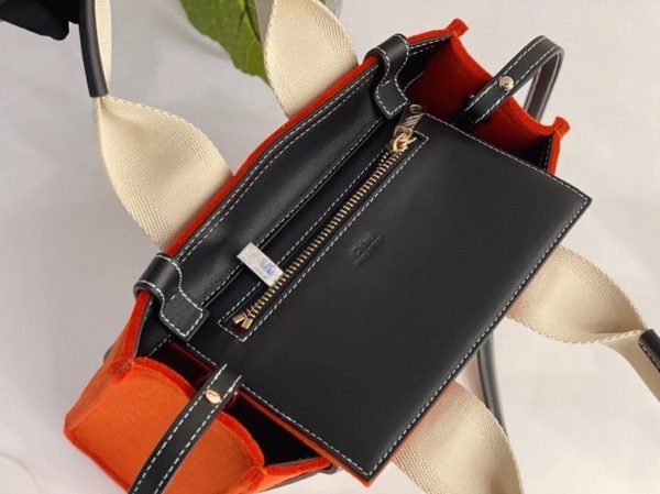 Fausse Chloe Petit Sac Cabas Woody en feutre orange – Image 8