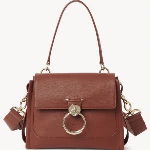 Réplique Chloe Petit Sac Tess Day en cuir grainé caramel