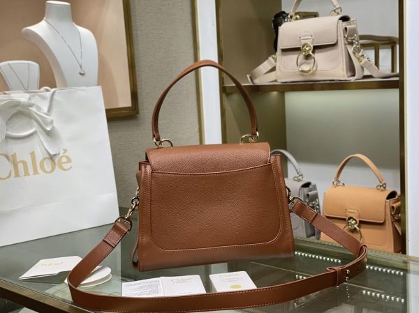 Réplique Chloe Petit Sac Tess Day en cuir grainé caramel – Image 3