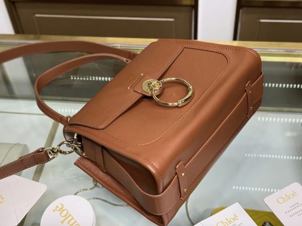 Réplique Chloe Petit Sac Tess Day en cuir grainé caramel – Image 2