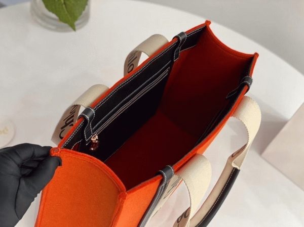 Réplique Chloe Sac Cabas Woody Moyen en feutre orange – Image 9