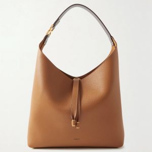 Réplique Chloe Sac Hobo Marcie en cuir grainé brun