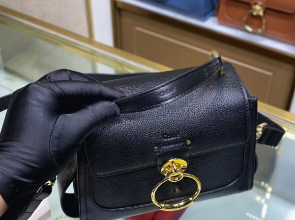 Fausse Chloe Mini Sac Tess Day en cuir grainé noir – Image 4