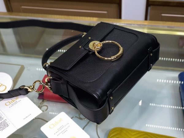 Fausse Chloe Mini Sac Tess Day en cuir grainé noir – Image 3