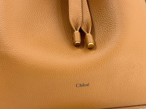 Réplique Chloe Sac Hobo Marcie en cuir grainé brun – Image 4