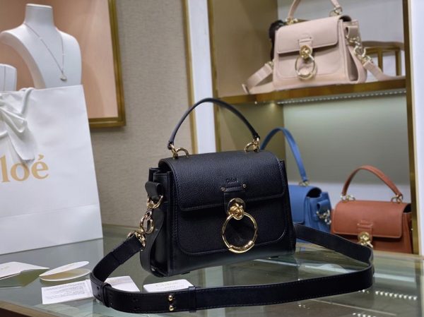 Fausse Chloe Mini Sac Tess Day en cuir grainé noir – Image 2