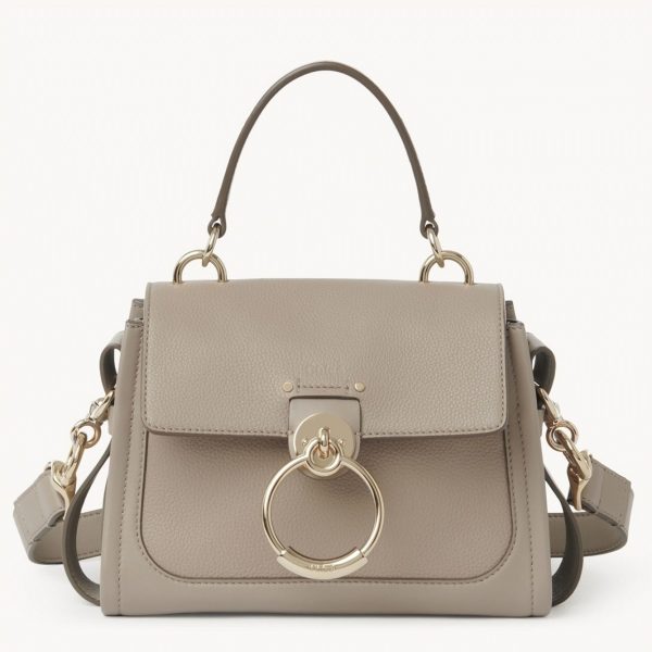 Réplique Chloe Mini Sac Tess Day en cuir grainé gris