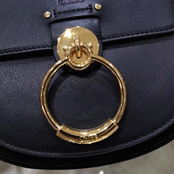 Contrefaçon Chloe Petit Sac Tess à bandoulière en cuir de veau noir – Image 9