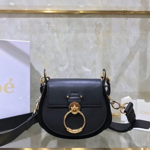 Contrefaçon Chloe Petit Sac Tess à bandoulière en cuir de veau noir – Image 2
