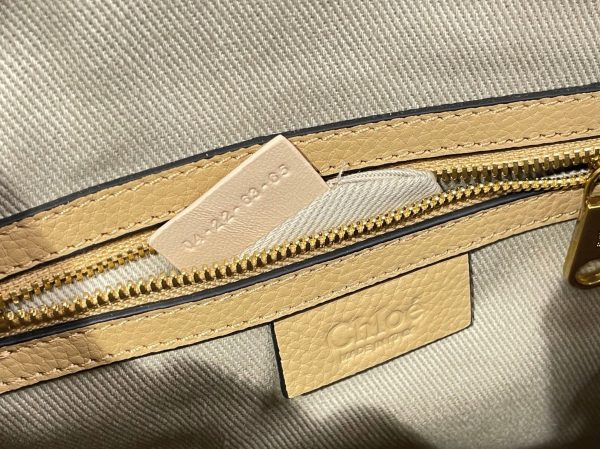 Réplique Chloe Marcie Petit Sac Double Porté en cuir grainé beige – Image 4