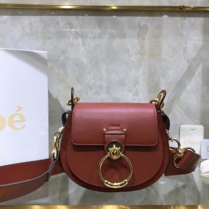Réplique Chloe Petit Sac Tess à bandoulière en cuir de veau caramel