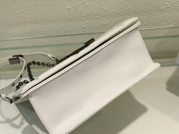 Réplique Sac Dior 30 Montaigne avec poignée en agneau blanc – Image 9