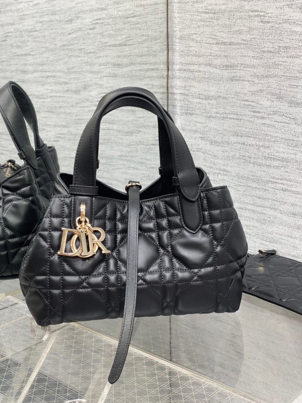 Réplique Petit Sac Toujours Dior en veau macrocannage noir – Image 7