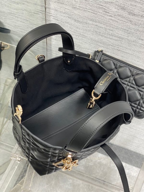 Réplique Petit Sac Toujours Dior en veau macrocannage noir – Image 6