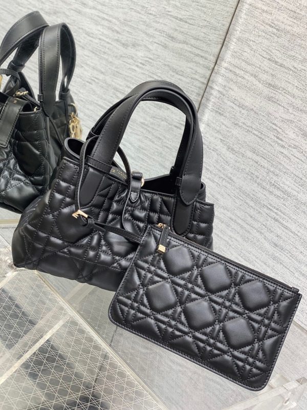 Réplique Petit Sac Toujours Dior en veau macrocannage noir – Image 5