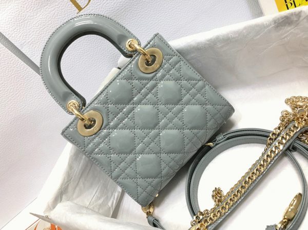 Réplique Mini Sac Lady Dior avec chaîne en gris – Image 6