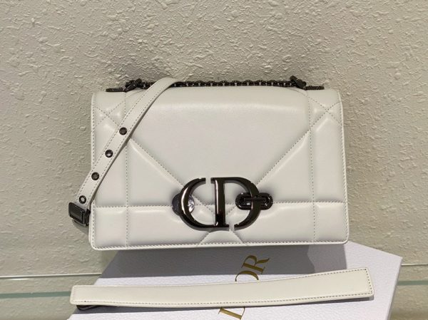 Réplique Sac Dior 30 Montaigne avec poignée en agneau blanc – Image 4