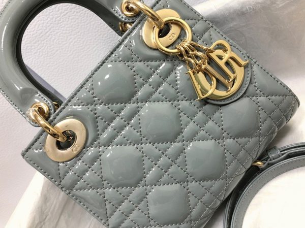 Réplique Mini Sac Lady Dior avec chaîne en gris – Image 7
