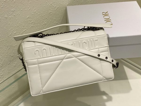 Réplique Sac Dior 30 Montaigne avec poignée en agneau blanc – Image 3